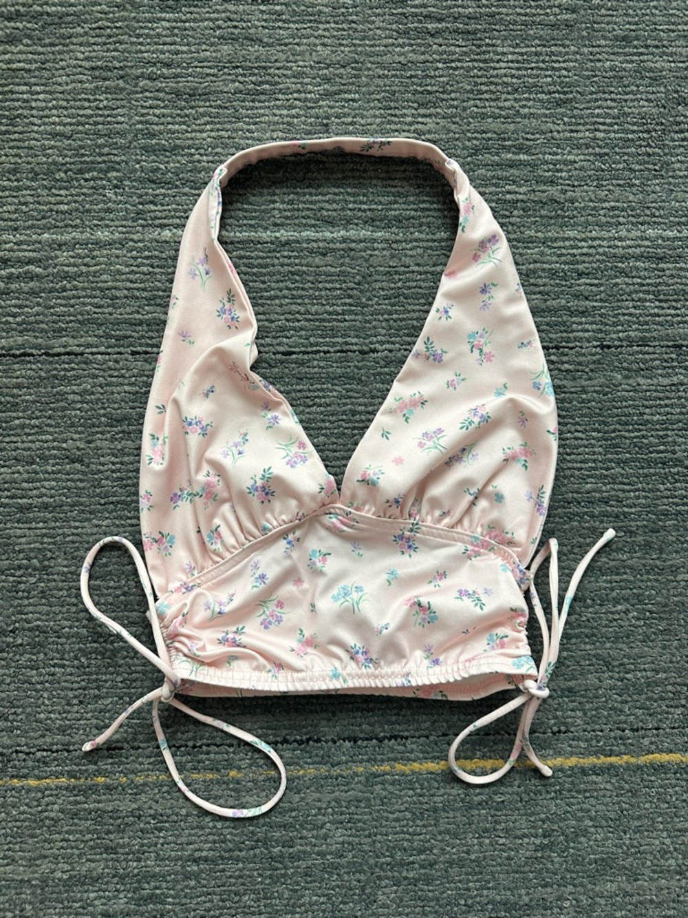 Princess Polly Pink Floral Halter Crop Top